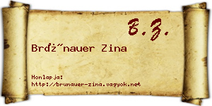 Brünauer Zina névjegykártya